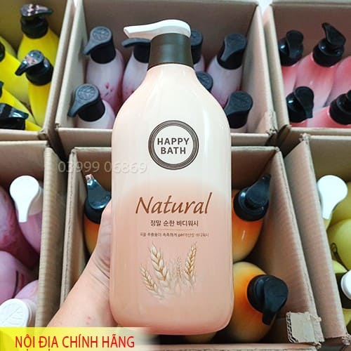 Sữa Tắm Happy Bath Natural Real Moisture 900ml Hàn Quốc