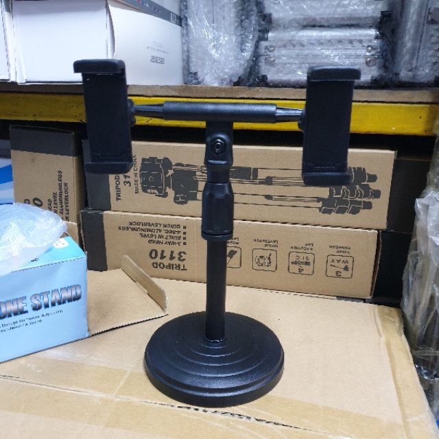 Giá Đỡ Loại 2 Điện Thoại Loại Cao Cấp. Kẹp Điện Thoại Chắc Chắn, Cao 25cm, Độ Bền Cao, Dễ Dàng Lắp Đặt. Bảo Hành 12 TH