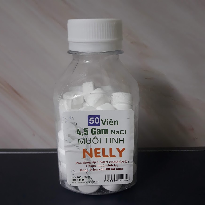 Muối tinh dạng viên NELLY, lọ 50 viên, dùng sát khuẩn, súc miệng ,làm sạch da