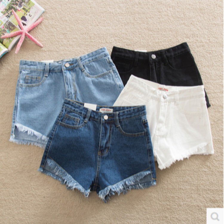 Quần Short Denim Lưng Cao Màu Sắc Đa Dạng Phong Cách Hàn Quốc