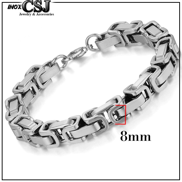 LẮC TAY NAM INOX 8MM THỜI TRANG HÀN QUỐC  đẹp, không đen