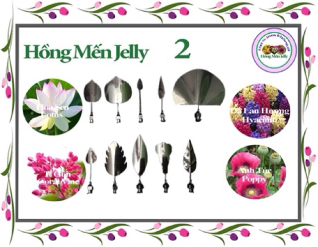 Bộ Dụng cụ làm thạch 3D Hồng Mến Jelly 10 cây tặng kèm xilanh