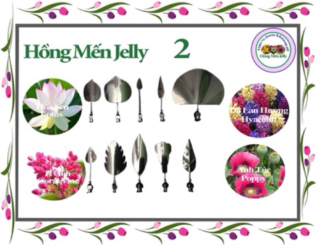 [Hot Sale] Bộ Dụng cụ làm thạch 3D Hồng Mến Jelly 10 cây tặng kèm xilanh