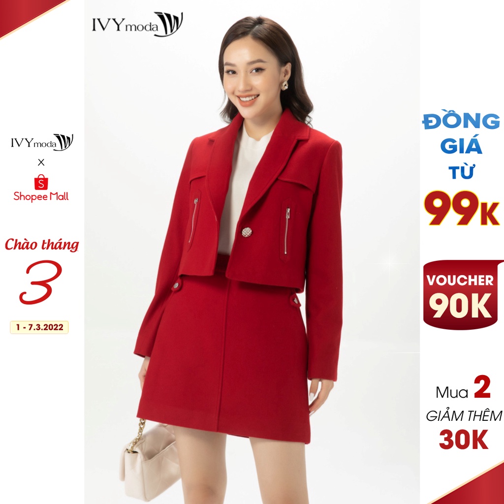 Áo khoác dạ dáng ngắn nữ IVY moda MS 67B9061