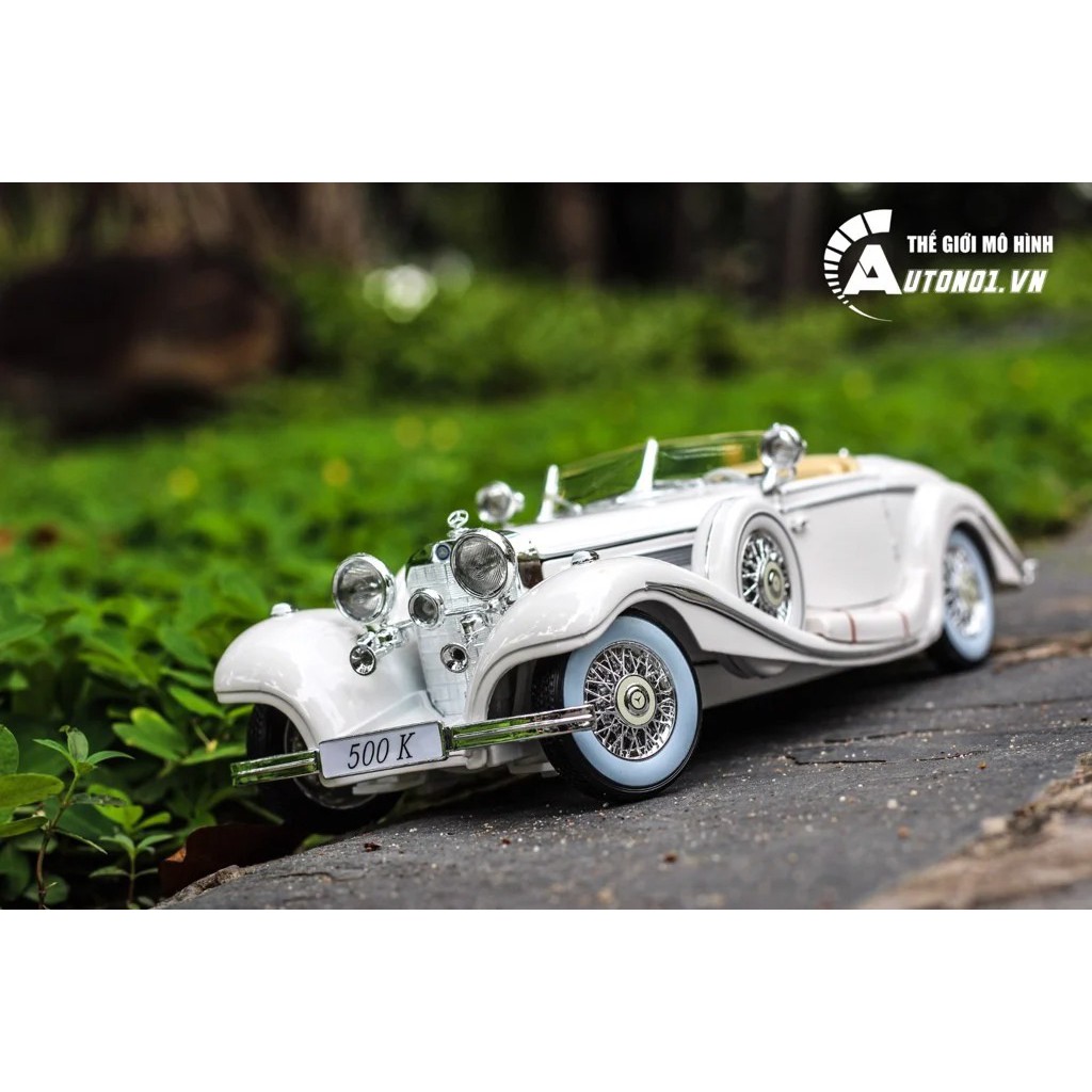 MÔ HÌNH XE MERCEDES BENZ 500K TYP SPECIAL ROADSTER 1936 WHITE 1:18 MAISTO 5781