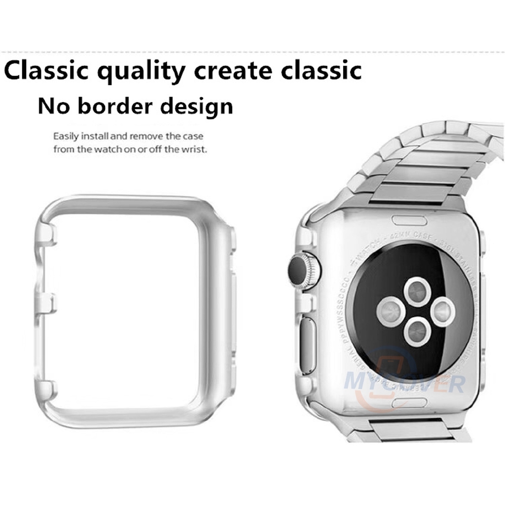 Khung Kim Loại Bảo Vệ Cho Đồng Hồ Thông Minh Apple Watch 42mm 38mm 40mm 44mm Series 6 Se 5 4 3 2 1 Ốp