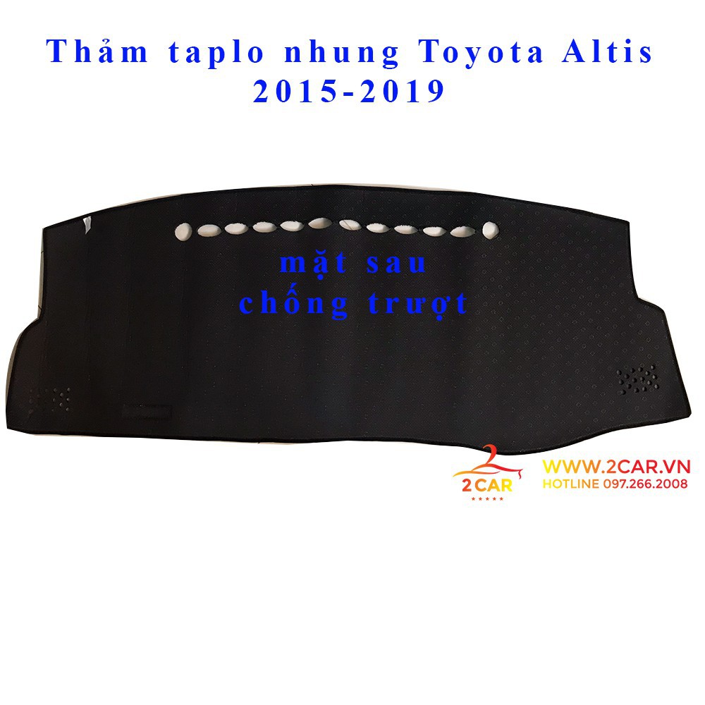 Thảm taplo xe Toyota Altis 2014 -2022, chất liệu nhung lông cừu 3 lớp cao cấp