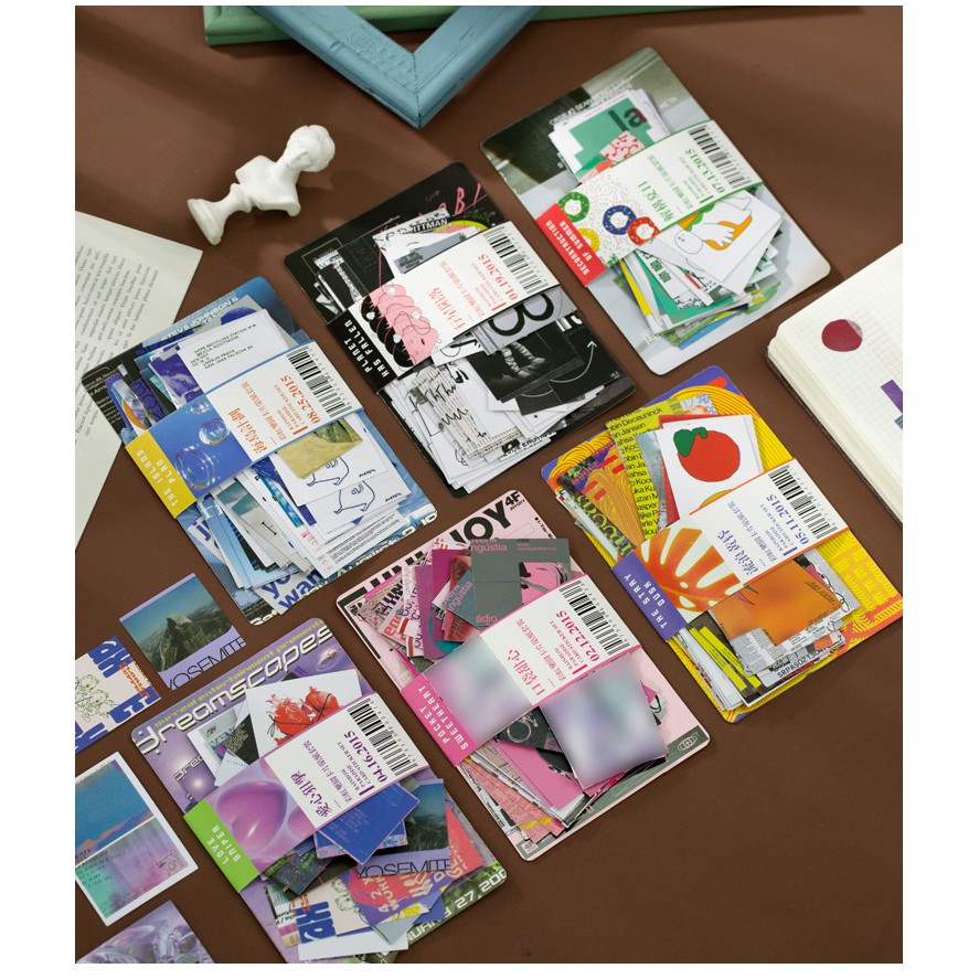 Set 60 miếng hình dán trang trí  Rainbow Paradise card sticker set