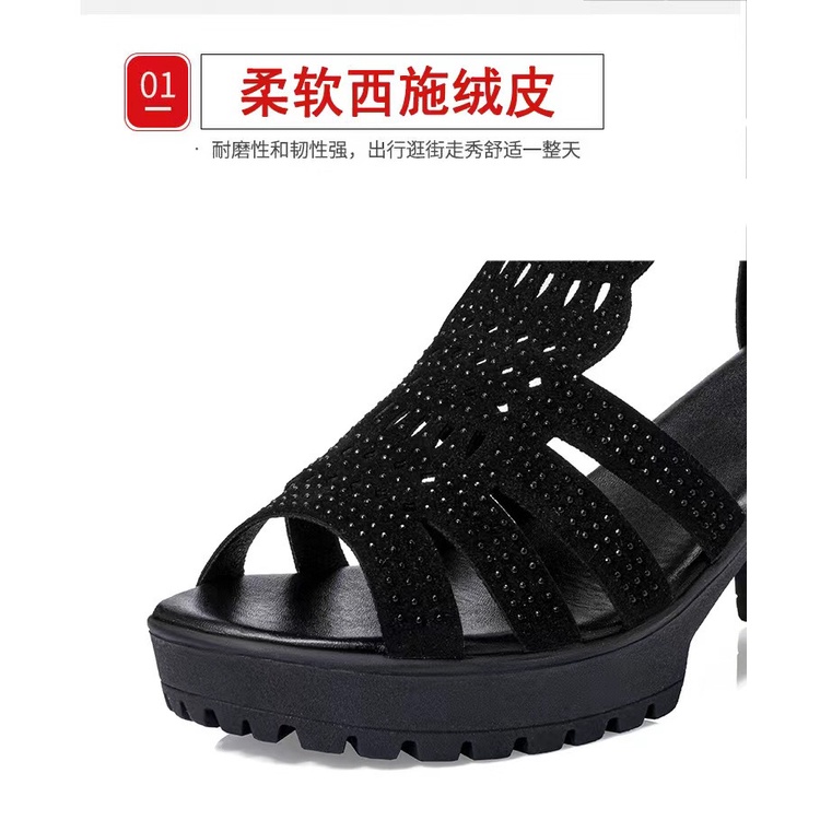 Giày Sandal Cao Gót Bằng Da Mềm Thời Trang Mùa Hè Hàn Quốc Dành Cho Nữ