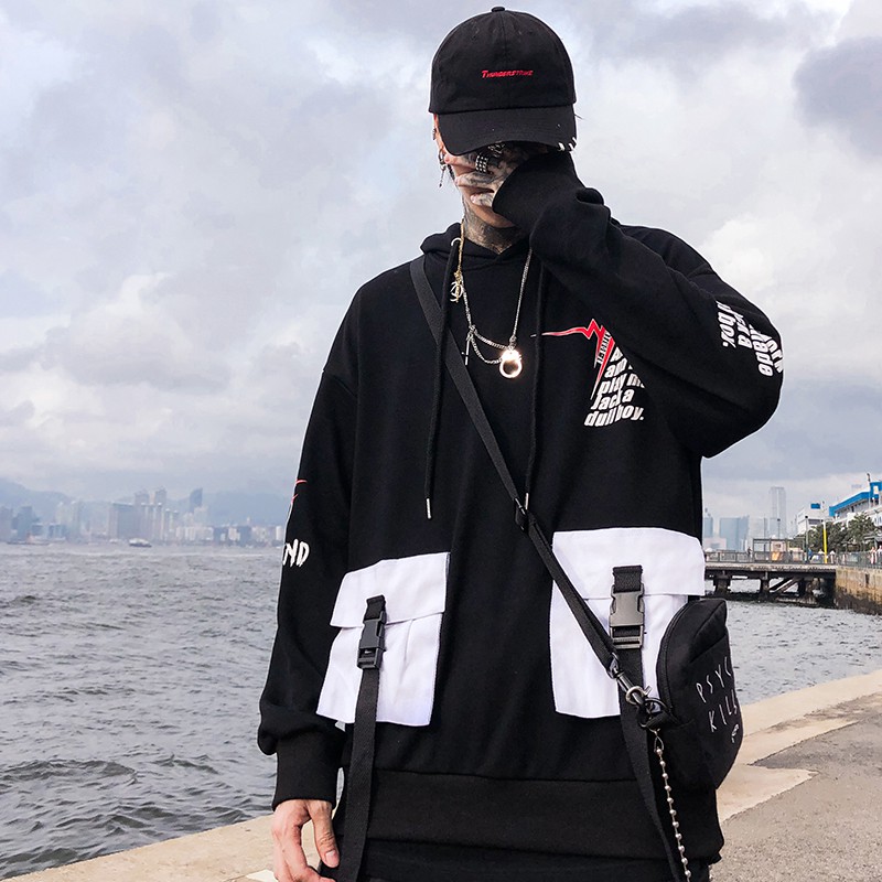 Bộ Đồ Nam Chất Thun Áo Hoodies Túi Hộp BORFEND Kết Hợp Quần Jogger Phối Dây Chữ Trẻ Trung Thời Trang SET NAM 9000087
