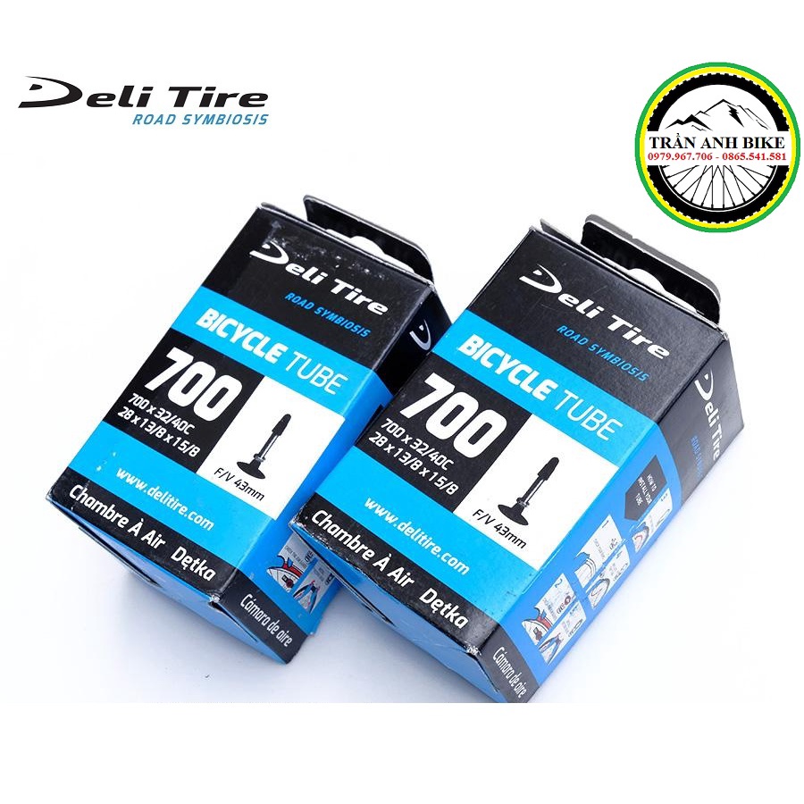 Ruột xe đạp Deli Tire 700x32-40c 43mm Van pháp - van hạt gạo