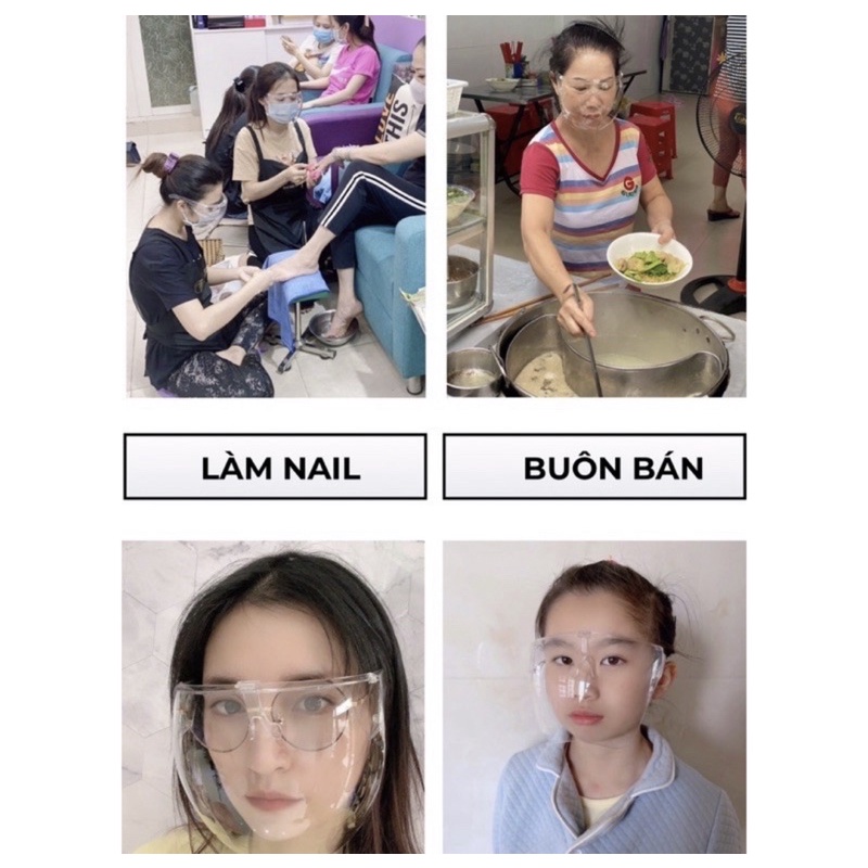 Kính Chống Giọt Bắn Phòng Dịch FACE SHIELD 🌟 HÀNG LOẠI 1🌟 Chắn bụi, hóa chất độc Hại, Kính trong suốt | BigBuy360 - bigbuy360.vn