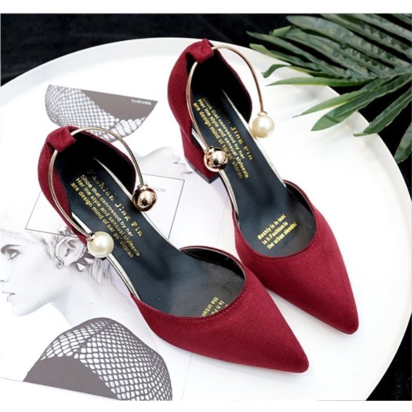 Giày cao gót thời trang cao cấp phong cách Hàn Quốc – 3 màu đen, be, hồng