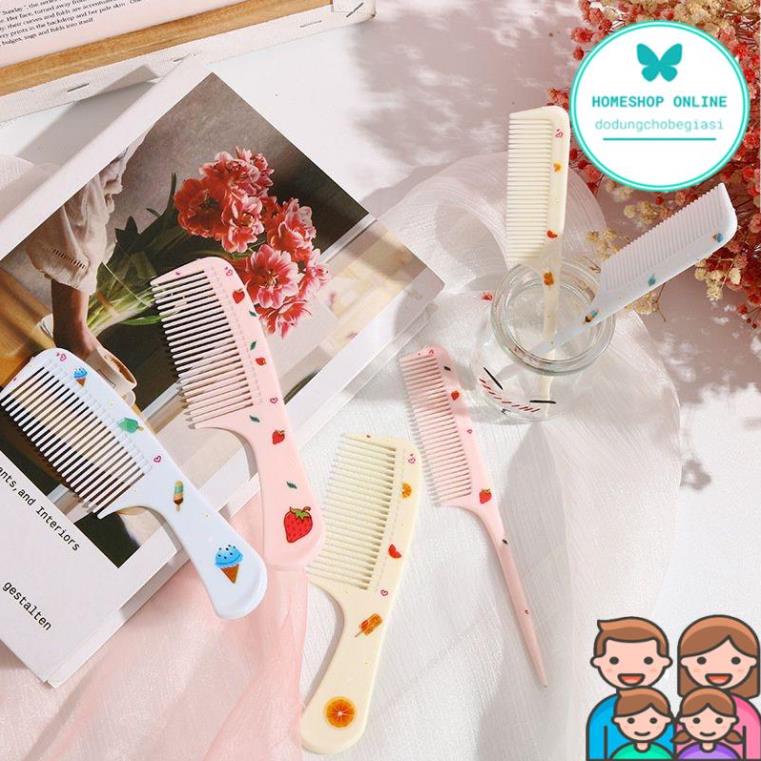 Set 2 lược chải tóc hoạ tiết dễ thương cute nhỏ gọn tiện dụng bỏ túi HSPK00121