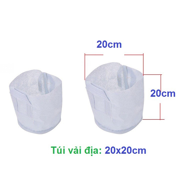 túi vải trồng cây 2 quai xách kích thước 20x20cm