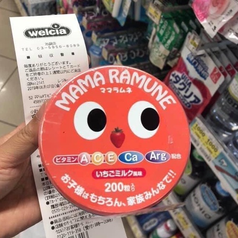 Kẹo Hương Dâu Cho Bé Biếng Ăn Mama Ramune Hàng Nội Địa Nhật