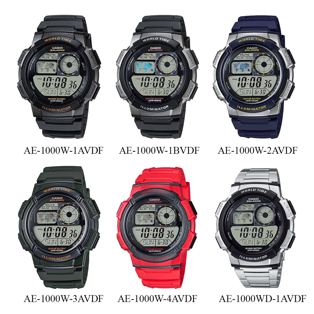 Đồng hồ nam dây nhựa Casio chính hãng Anh Khuê AE-1000W (6 màu sắc) | BigBuy360 - bigbuy360.vn