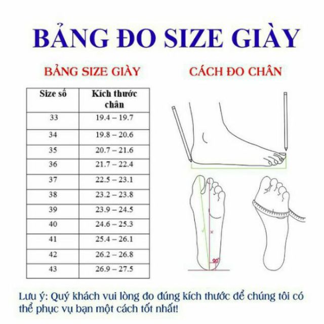 Giày bản ngan cao 2cm size lớn size nhỏ 32 33 40 41 42 43