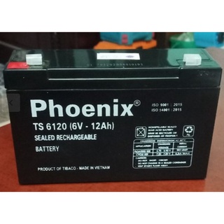 Bình ắc quy 6v-12ah - mới - chính hãng phoenix