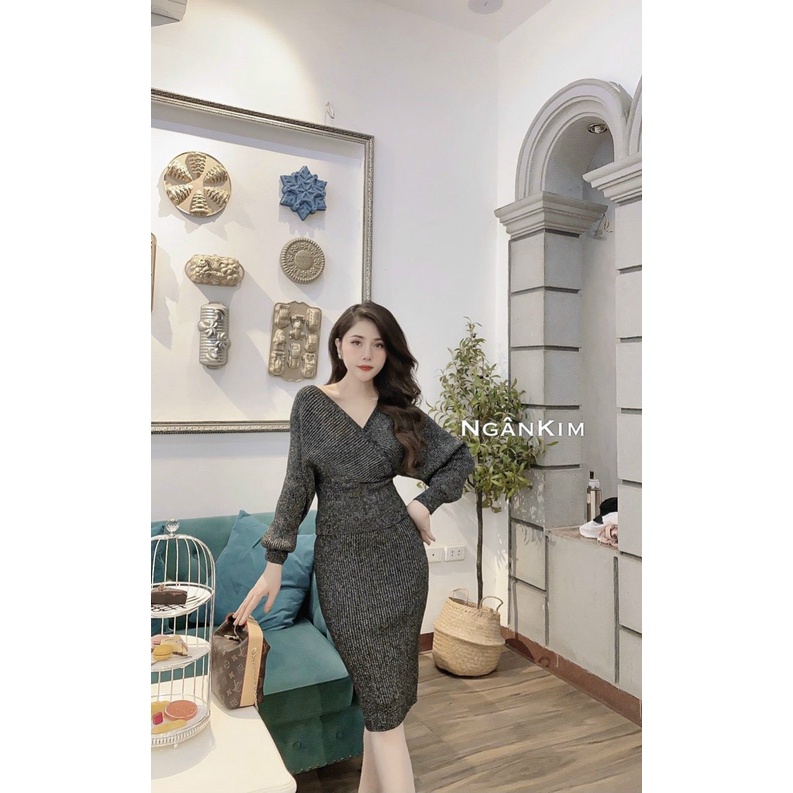 (HÀNG CAO CẤP)Set Váy Len dáng bo QCCC chất mịn đẹp thanh lịch sang trọng dự tiệc | BigBuy360 - bigbuy360.vn