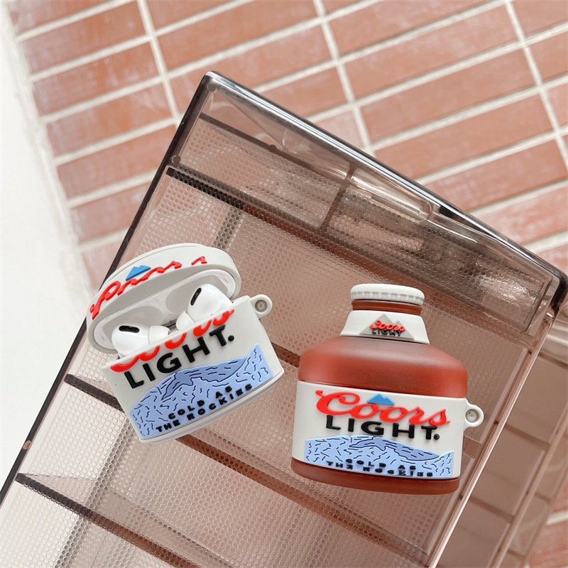 Vỏ Bảo Vệ Hộp Sạc Tai Nghe Airpods 3 Pro 2 3 Họa Tiết Ly Bia Màu Bạc 2021 Ốp