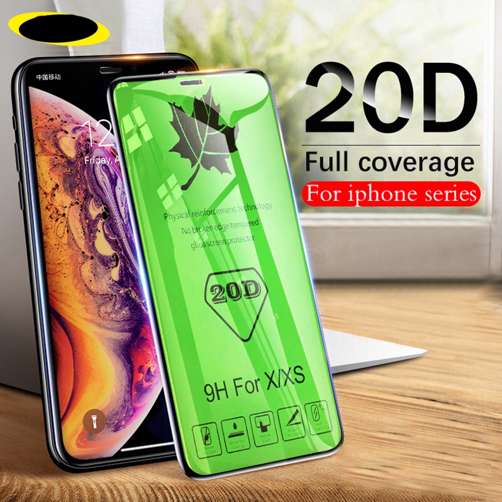 ✨Ready Stock✨ iPhone 6 6S 7 8 Plus XS Max XR X Tempered Glass Full Cover Screen Protector 20D Kính cường lực