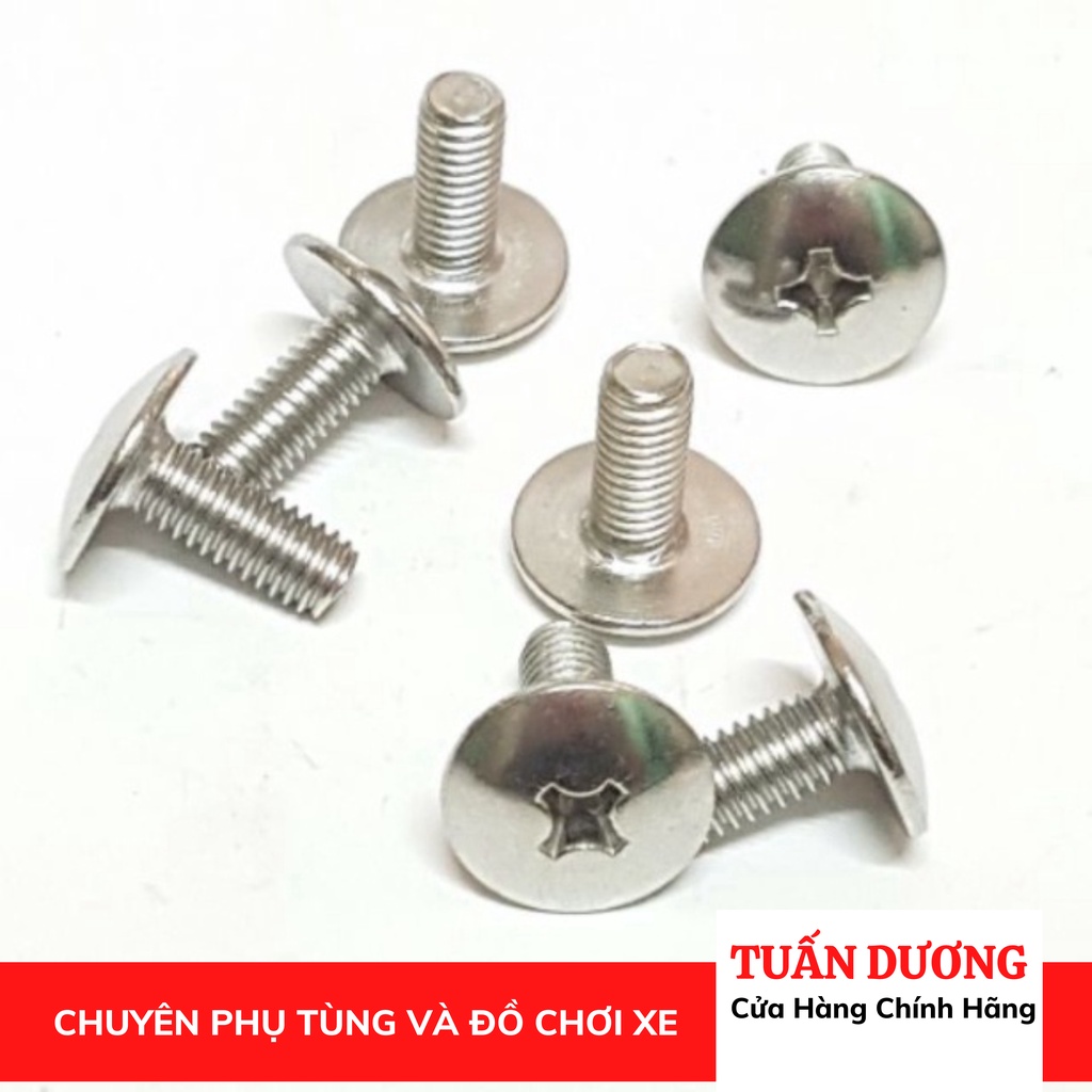 [ LOẠI ĐẸP ] Ốc dù 6 li bắt dàn áo các loại xe - Ốc mũ 6 ly đủ kích thước dài ngắn 1-2-3cm