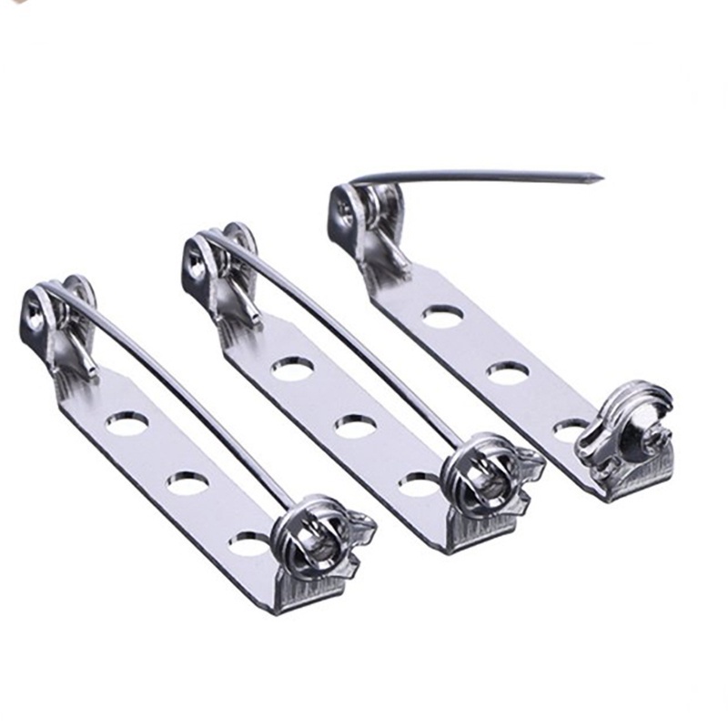 Set 10 Ghim Cài Áo 4 Kích Thước 20 mm 25 mm 32 mm Và 38 mm YR Màu Bạc