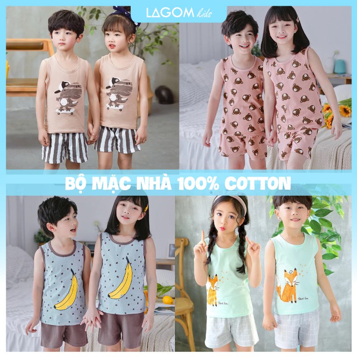 Bộ Đồ Bé Trai, Bé Gái Ba Lỗ [20 MẪU] Cotton 100% 🌿 Quần áo Bé Trai Bé Gái Mùa Hè Cao Cấp