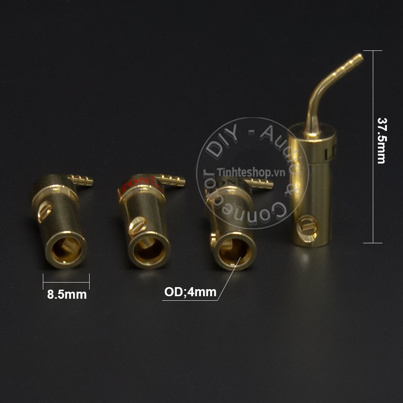 Rắc mỏ chim cắm cho Loa Âm ly nhân đồng mạ vàng 24K 4 chiếc