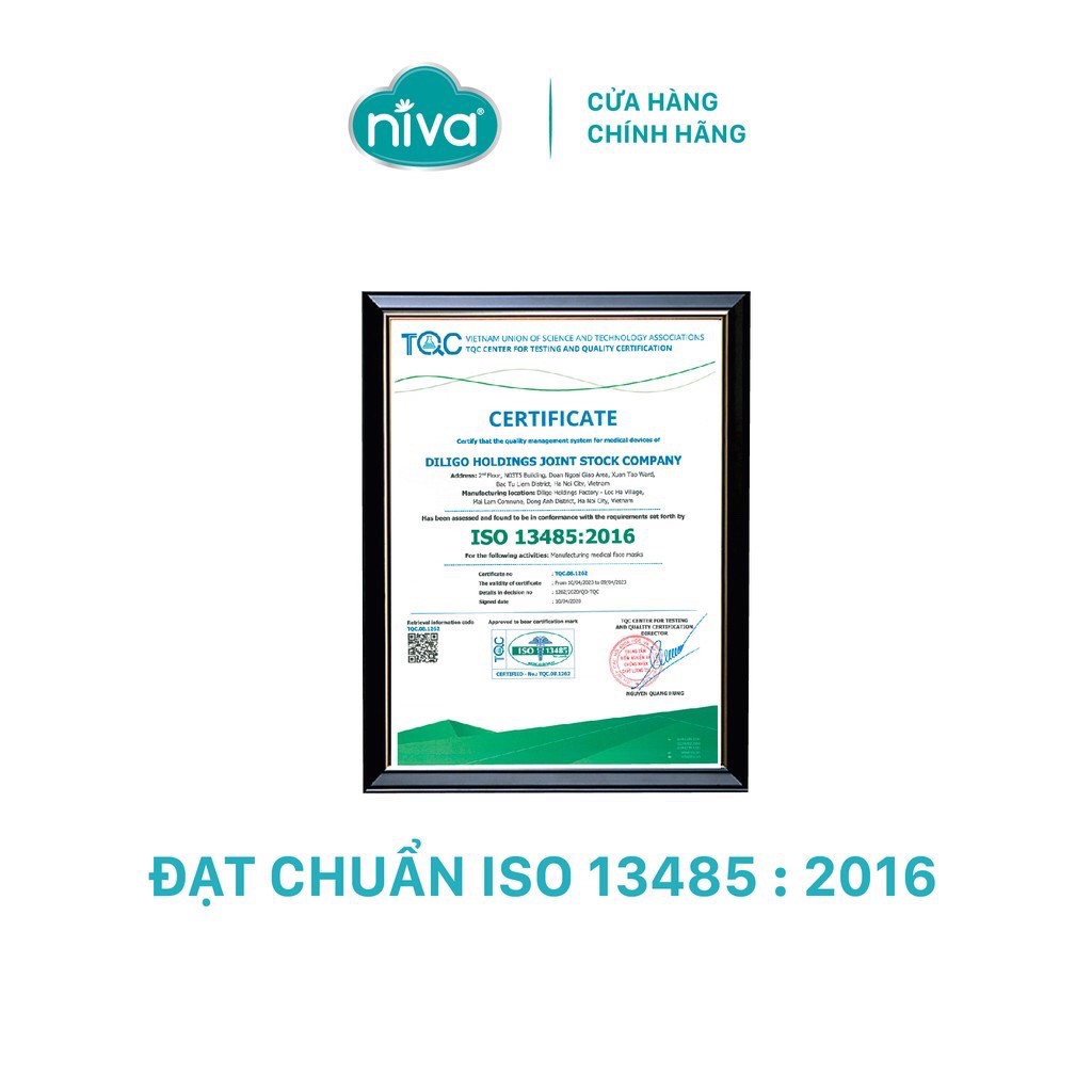 Hộp 50 Chiếc Khẩu Trang Y Tế 4 Lớp KHÁNG KHUẨN NIVA (CAM KẾT HÀNG CHÍNH HÃNG)