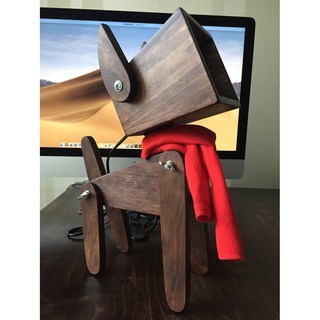 ĐÈN ĐỂ BÀN GỖ HANDMADE CHÚ CHÓ