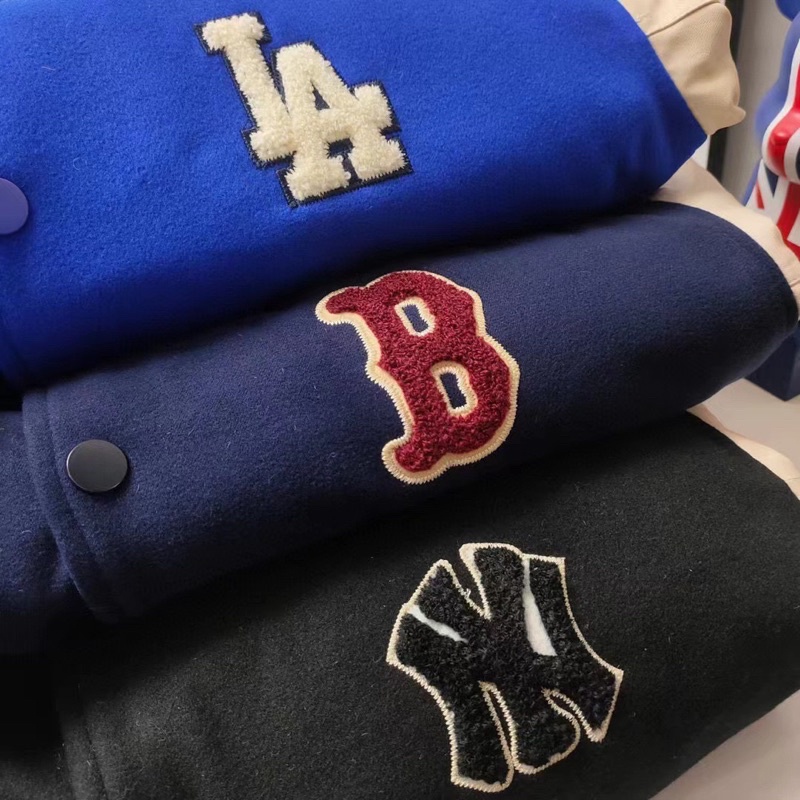 Varsity Jacket MLB NY Hoạ Tiết Thêu - Áo Khoác Phong Cách Nam, Nữ