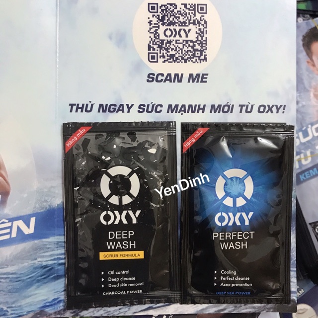 [ Hàng Mẫu Dùng Thử] Combo 10 gói Sữa rửa mặt than hoạt tính có hạt sạch nhờn Oxy Deep Wash 3g