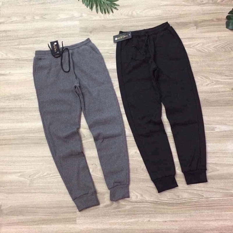 Quần Jogger Nữ Bo Gấu Nỉ Len Tăm Dây Rút Ống Bo Chun | BigBuy360 - bigbuy360.vn