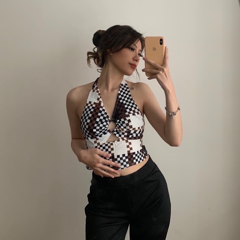 (Ảnh thật) V Neck Top - Áo cổ V hở lưng