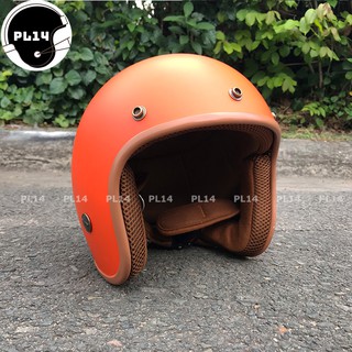 Mũ bảo hiểm phượt 3/4 ntmax màu cam nổi bật