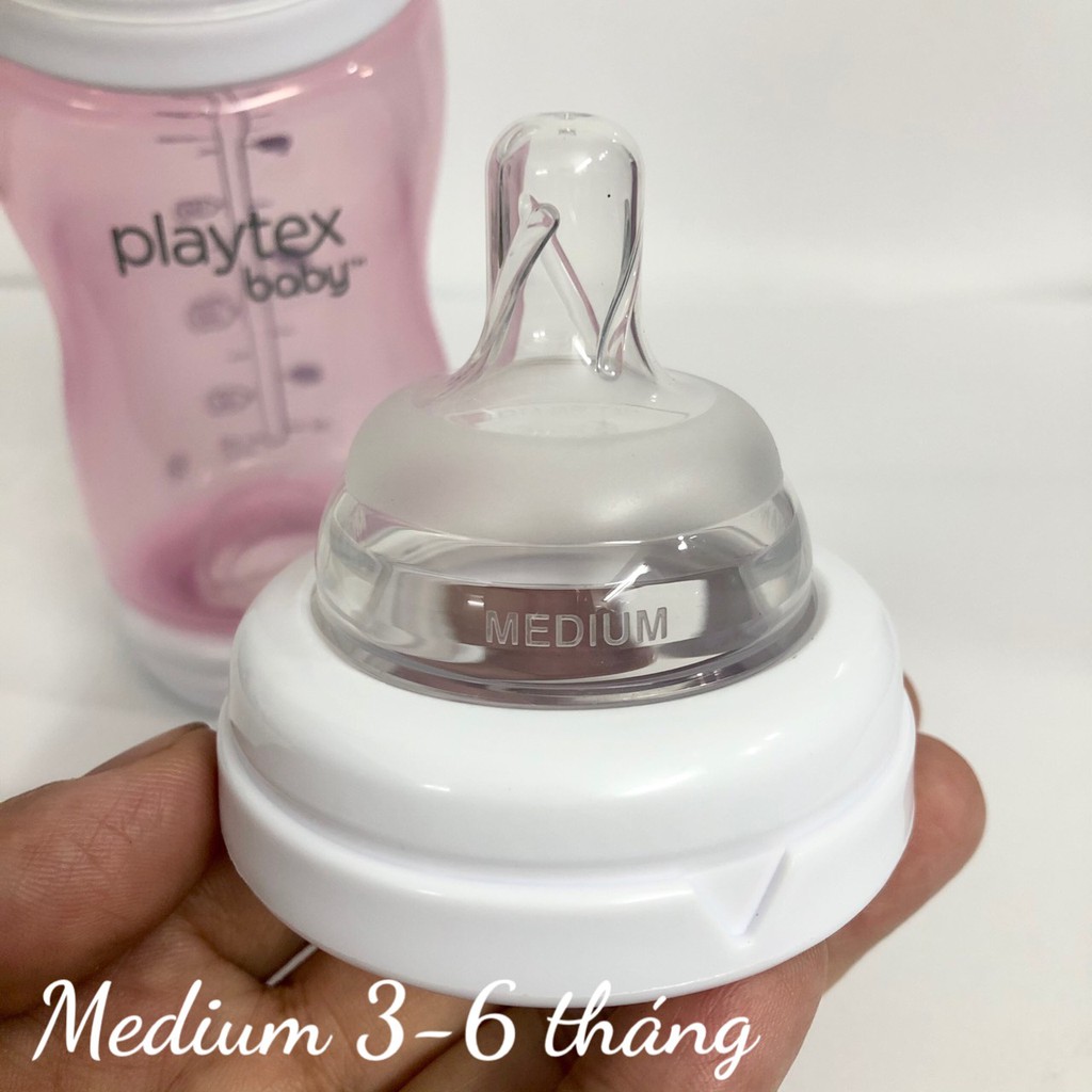 ❤️ [Hàng xt Mỹ] Bình sữa cổ rộng Playtex Baby VentAire 266ml + Núm Medium