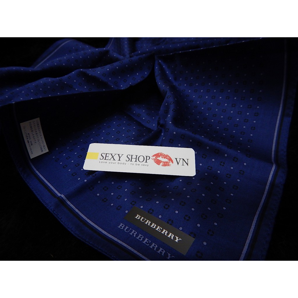 Khăn mùi xoa cao cấp Burberry chuẩn. 100% cotton. sản xuất nhật bản