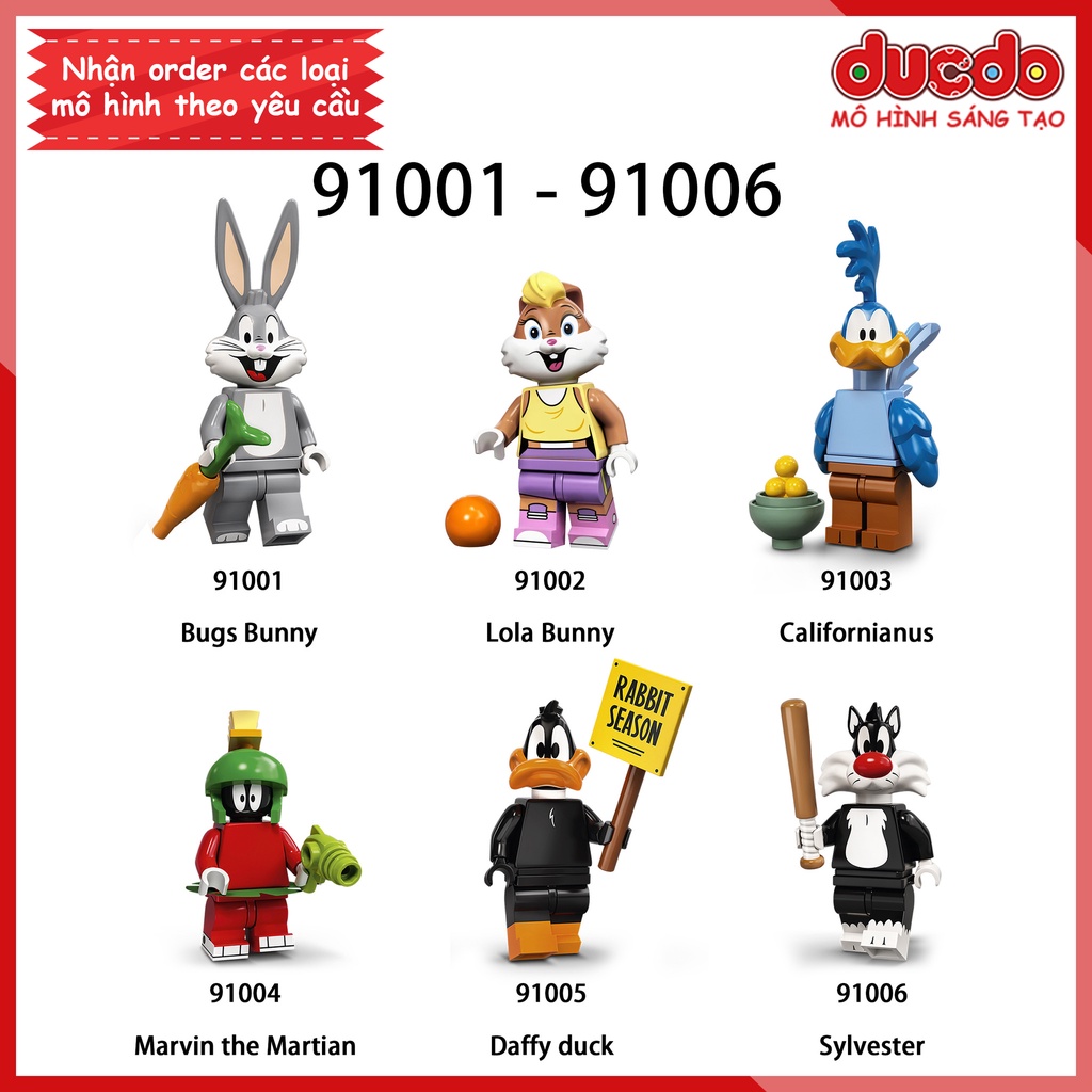 Minifigures các nhân vật hoạt hình Looney Tunes - Đồ chơi Lắp ghép Xếp hình Mini Mô hình 91001-91006