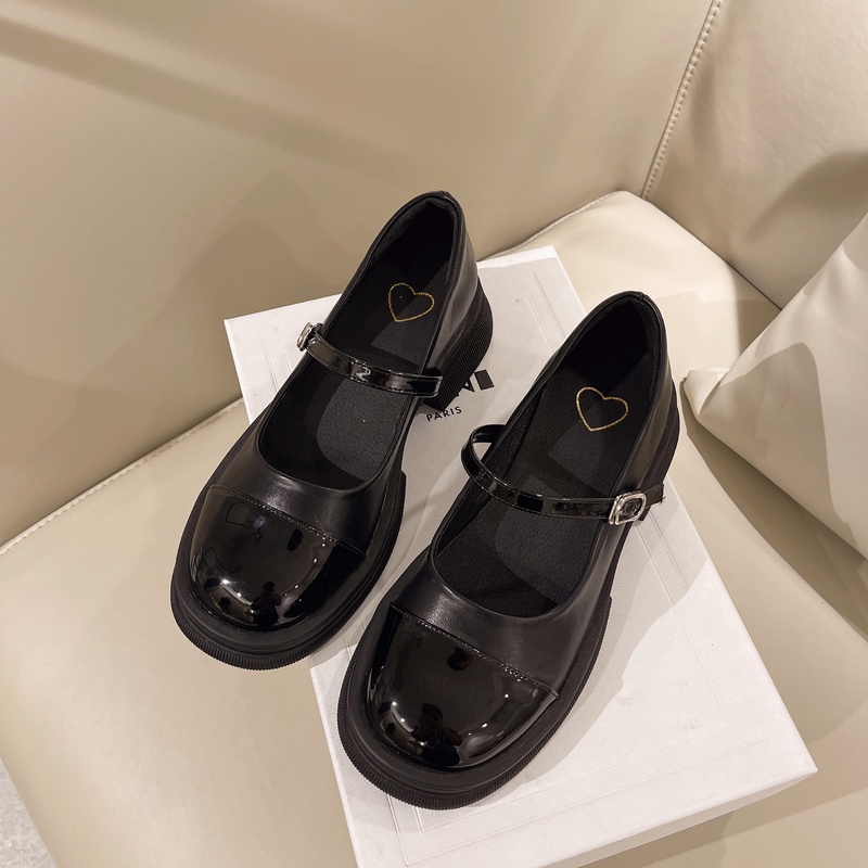 Giày da búp bê Ielgy thiết kế mũi tròn trẻ trung sành điệu cho nữ