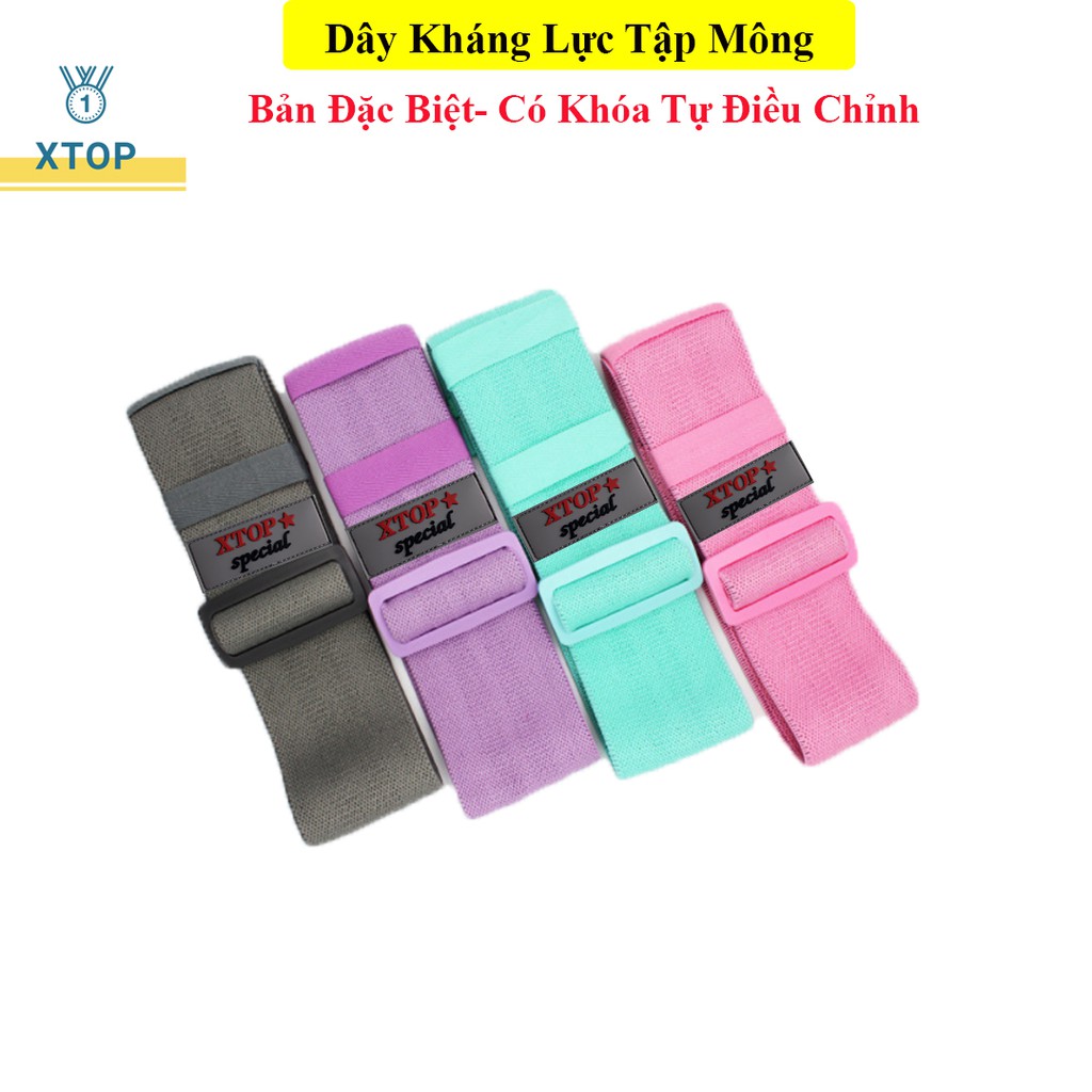 Dây Miniband, Đàn Hồi Kháng Lực Tập Mông XTOP Có Khoá Tự Do Điều Chỉnh Chu Vi, Dây Kháng Lực  X-3606