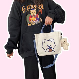 Túi tote vải canvas đeo chéo balo cute dễ thương MOTERI TV248