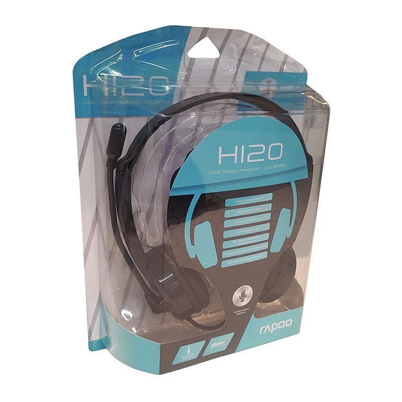 TAI NGHE RAPOO H120 (ĐEN/ KẾT NỐI USB/ MIC