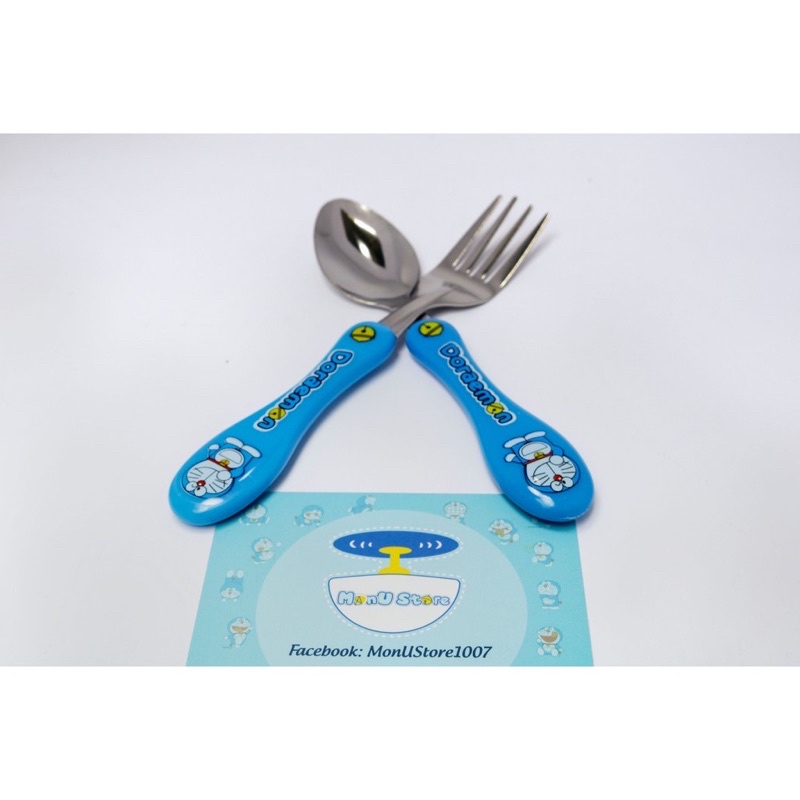Set 3 món muỗng nĩa đũa hoạt hình DORAEMON DOREMON, Hello Kitty dễ thương cute MON0062