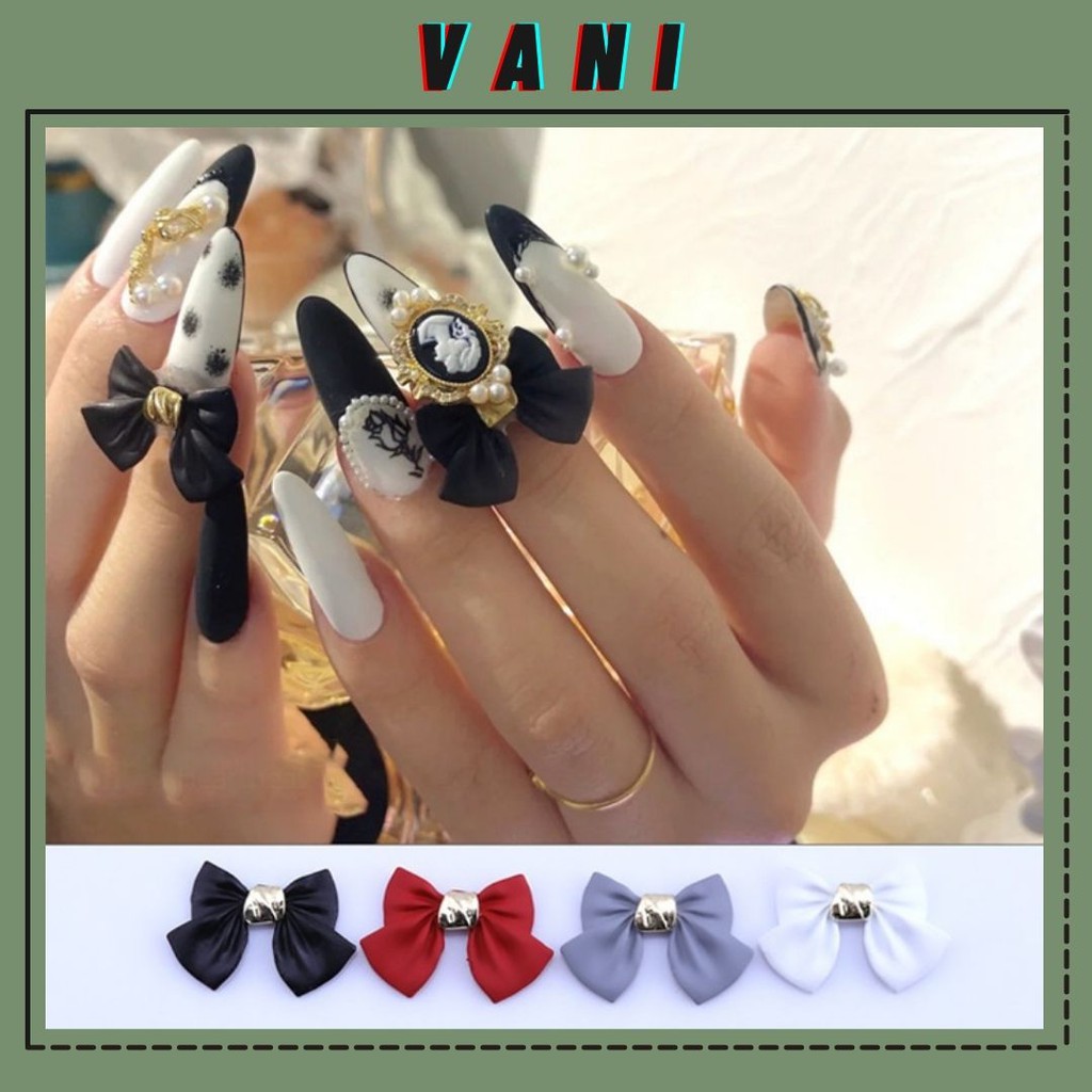 (1 Cái ) Phụ Kiện Nail, Charm Hình Nơ To Kim Loại Xinh Xắn, Tiếu Thư - Vani Store [KIRA0063]