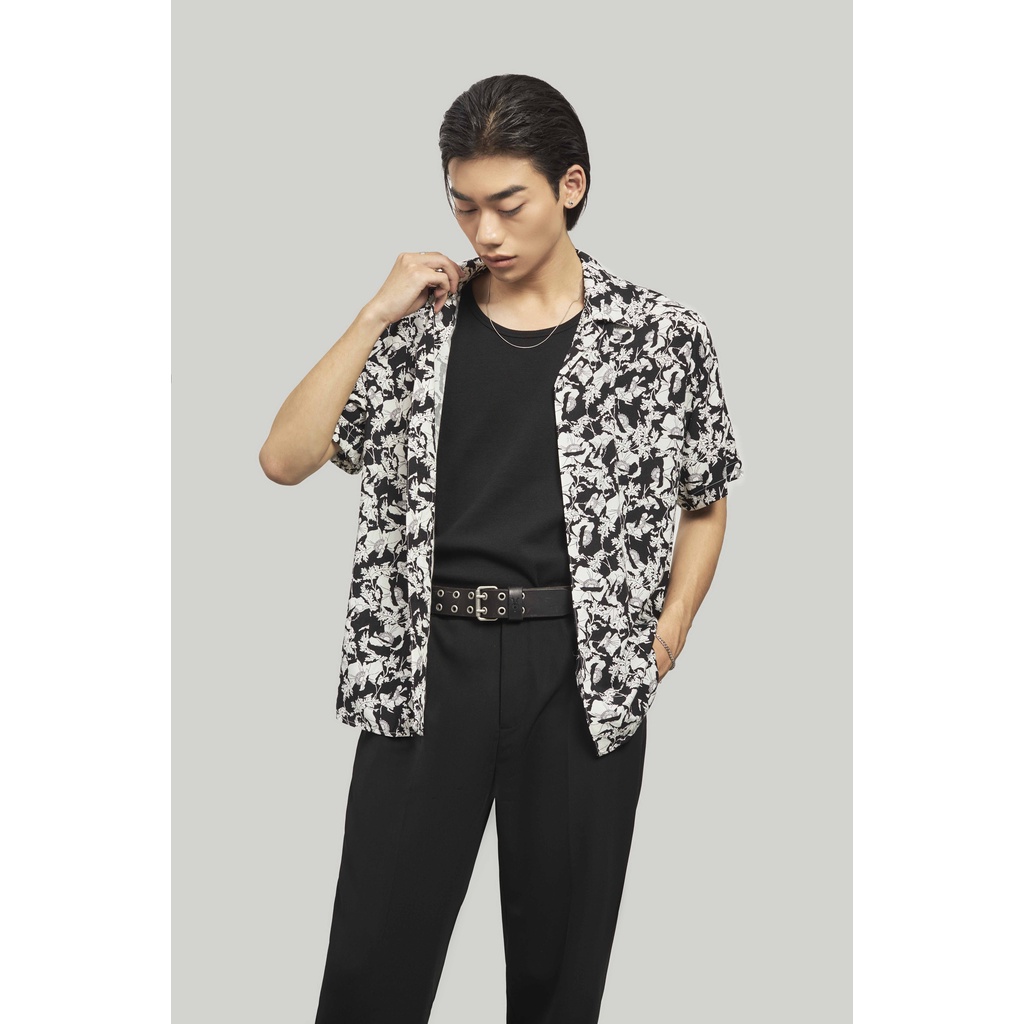 Áo sơ mi ngắn tay nam chất liệu linen mềm mịn HIGHWAY MENSWEAR Aster Cuban Shirt