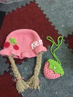 set mũ  và túi tỏi handmade