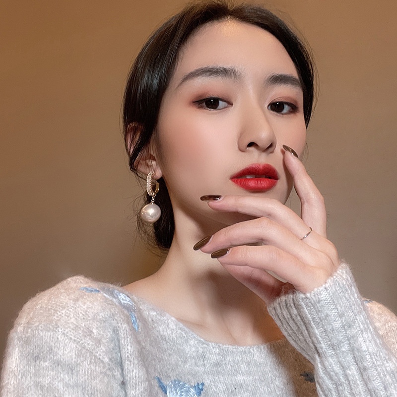 Bông Tai Mạ Bạc 925 Đính Ngọc Trai Nhân Tạo Phong Cách Hàn Quốc Mới 2022