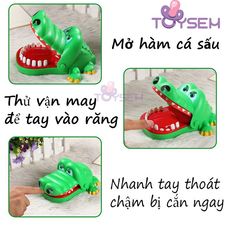 Đồ chơi cá sấu cắn tay Toysem cho trẻ em từ 3 tuổi trở lên rèn luyện tính nhanh nhẹn cho bé - Quà tặng sinh nhật cho bé